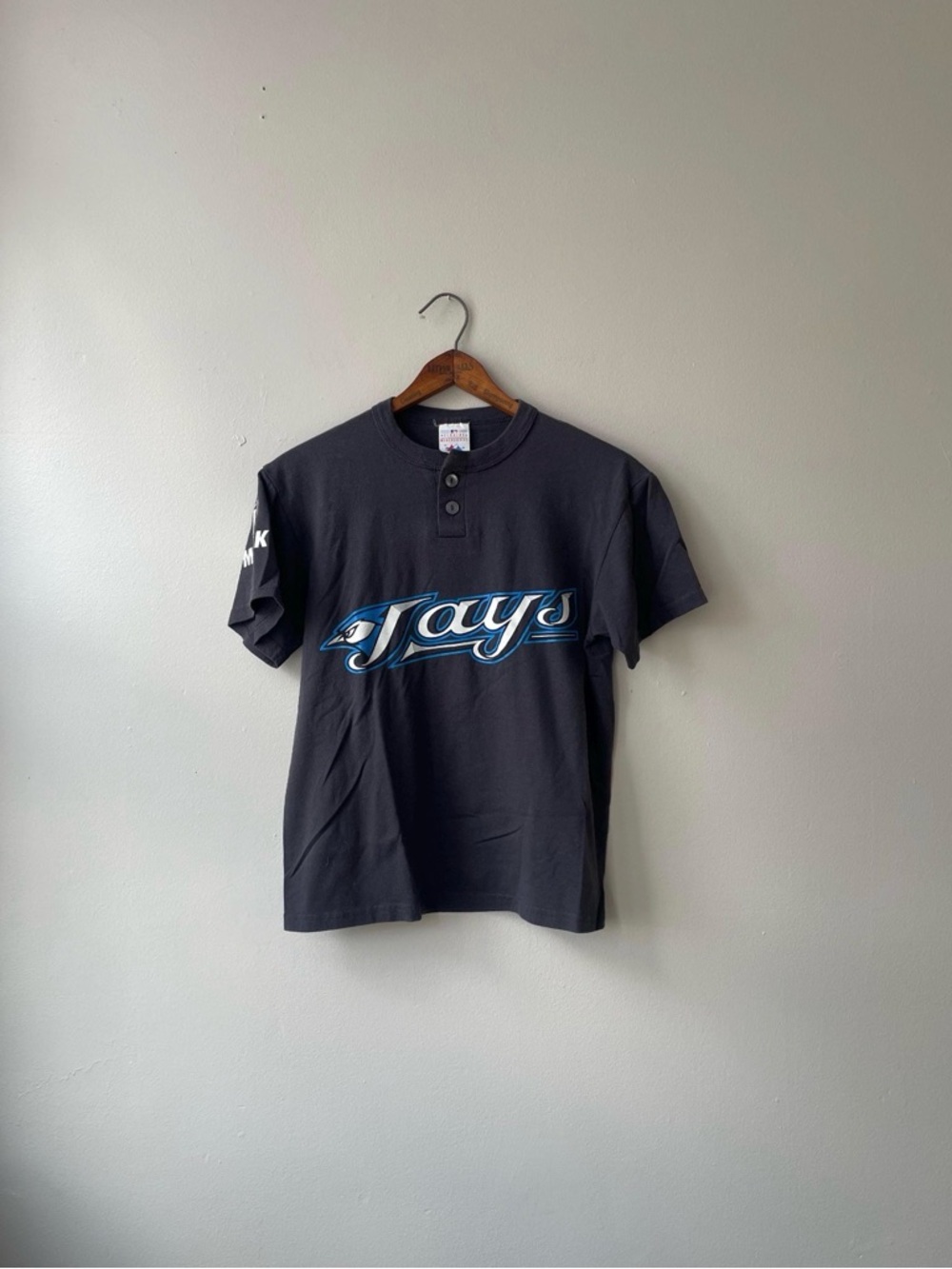RARE Vintage Blue Jays athletic henley uniform tee - vintage 90s - YOUTH LARGE